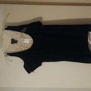 Black crochet cold shoulder skull top